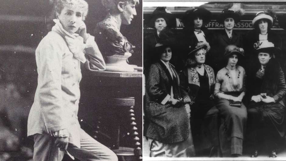 Sarah Bernhardt/Gruppe von 10 Suffragetten