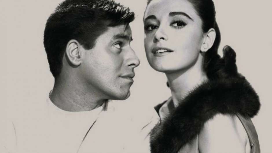 Jerry Lewis und Anna Maria Alberghetti in einem Promoshot für "Cinderfella"