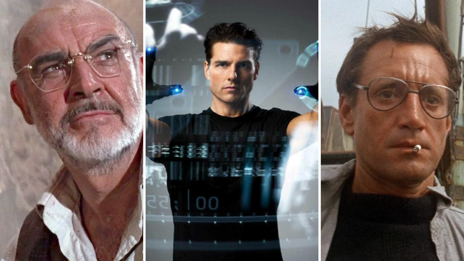Indiana Jones / Minority Report / Jaws, Steven Spielberg / Sean Connery / Tom Cruise