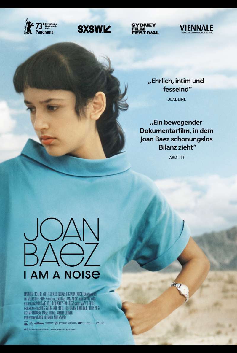 Filmplakat zu Joan Baez I Am A Noise (2023) von Karen O’Connor, Miri Navasky, Maeve O’Boyle