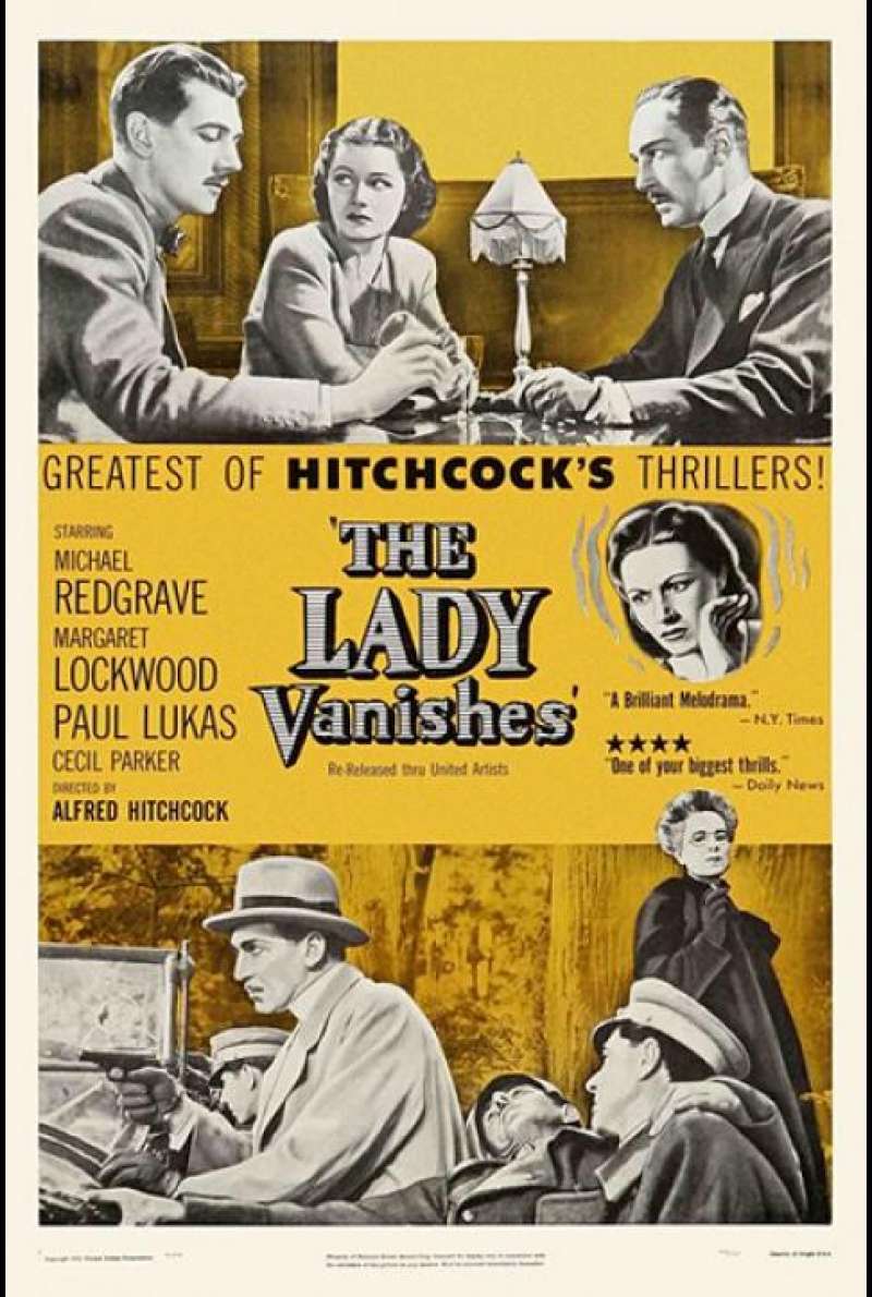 Eine Dame verschwindet / The Lady Vanishes von Alfred Hitchcock - Filmplakat