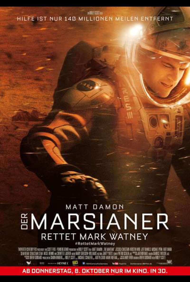 Der Marsianer - Rettet Mark Watney von Ridley Scott - Filmplakat
