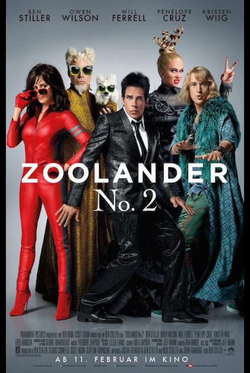 Zoolander 2 von Ben Stiller - Filmplakat 