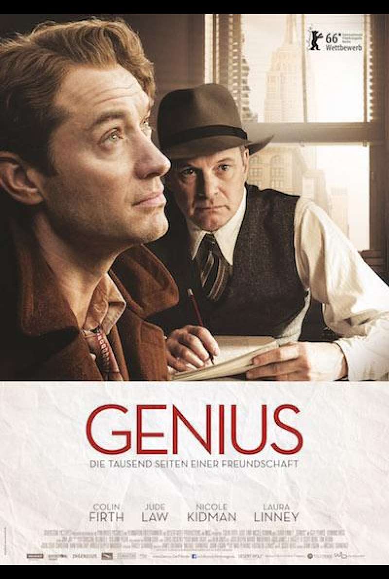 Genius - Die tausend Seiten einer Freundschaft von Michael Grandage - Filmplakat