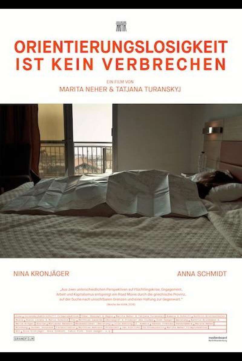 Orientierungslosigkeit ist kein Verbrechen von Marita Neher & Tatjana Turanskyj - Filmplakat