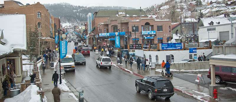 Main Street in Park City während des Sundance Film Festivals 2011